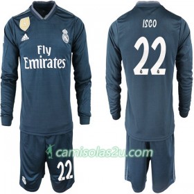 Camisolas de Futebol Real Madrid ISCO 22 Criança Equipamento Alternativa 2018/19 Manga Comprida